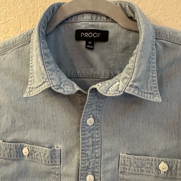 PROOF Strong Shirt in Indigo Chambray Men’s Size medium - Picture 3 of 6